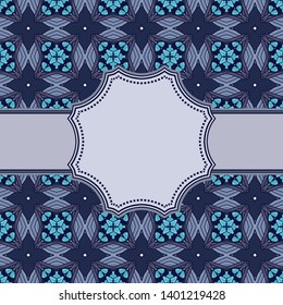 Vintage vector abstract flower frame with text place