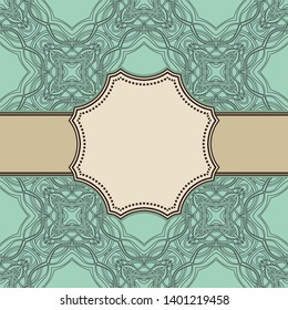 Vintage vector abstract flower frame with text place
