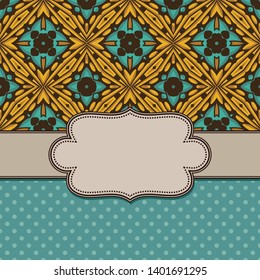 Vintage vector abstract flower frame with text place