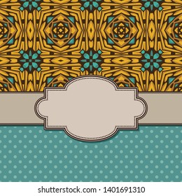 Vintage vector abstract flower frame with text place