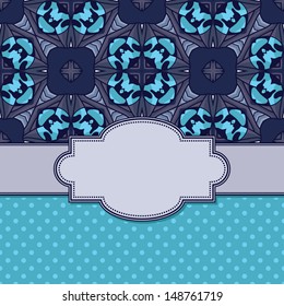 Vintage vector abstract flower frame with text place