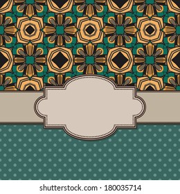 Vintage vector abstract flower frame with text place