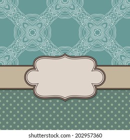 Vintage vector abstract flower frame with text place