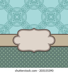 Vintage vector abstract flower frame with text place