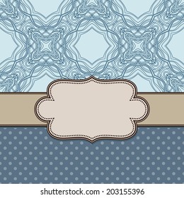 Vintage vector abstract flower frame with text place