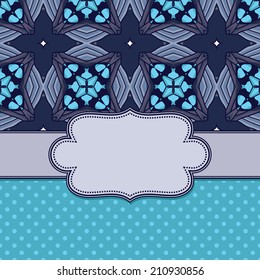 Vintage vector abstract flower frame with text place