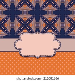 Vintage vector abstract flower frame with text place