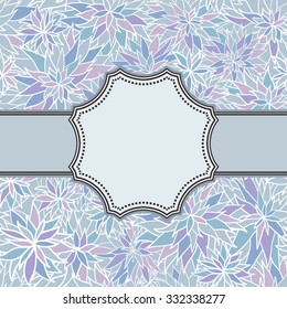 Vintage vector abstract flower frame with text place