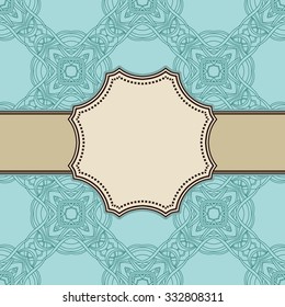 Vintage vector abstract flower frame with text place