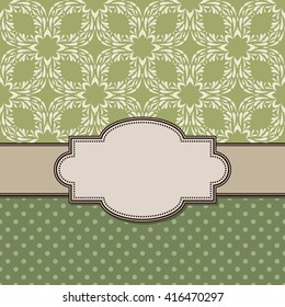 Vintage vector abstract flower frame with text place