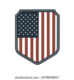 Vintage Vector American Flag Badge