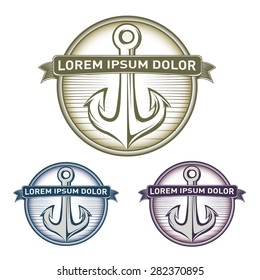 Vintage vector anchors illustration