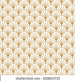 Vintage Vector Art Deco Seamless Pattern. Geometric decorative texture. Vector floral background.