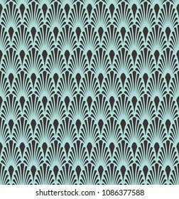 Vintage Vector Art Deco Seamless Pattern. Geometric decorative texture. Vector floral background.