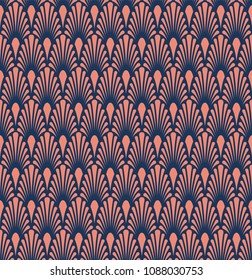 Vintage Vector Art Deco Seamless Pattern. Geometric decorative texture. Vector floral background.