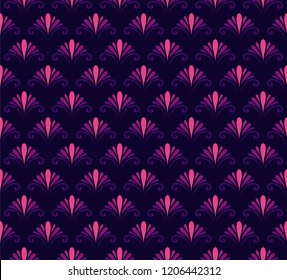 Vintage Vector Art Deco Seamless Pattern. Geometric decorative texture. Vector floral background.