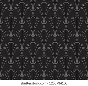 Vintage Vector Art Deco Seamless Pattern. Geometric decorative texture. Vector floral background.