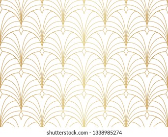 Vintage Vector Art Deco Seamless Pattern. Geometric decorative texture. Vector floral background.