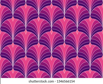 Vintage Vector Art Deco Seamless Pattern. Geometric decorative texture. Vector floral background.