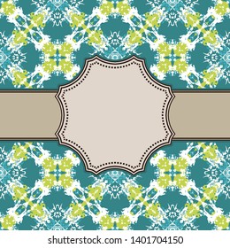 Vintage vector artistic abstract flower frame with text place