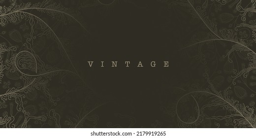 Vintage vector background. Abstract linear deep pattern. Luxurious golden linear ornament. Premium design for wallpapers, silk fabrics and decorations. Vector illustration.