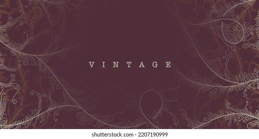 Vintage vector background. Abstract linear deep pattern. Luxurious golden linear ornament. Premium design for wallpapers, silk fabrics and decorations. Vector illustration.