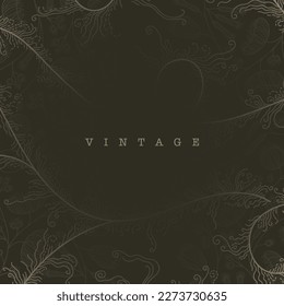 Vintage vector background. Abstract linear deep pattern. Luxurious golden linear ornament. Premium design for wallpapers, silk fabrics and decorations. Vector illustration.
