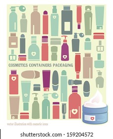 Vintage Vector background with cosmetics elements