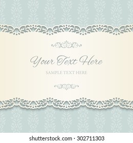 Vintage vector background with cutout lace borders. EPS 10