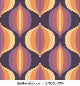 Vintage vector background design. Abstract geometric seamless pattern. Decorative ornament in Mid-century modern art style. Atomic stylized backdrop. 