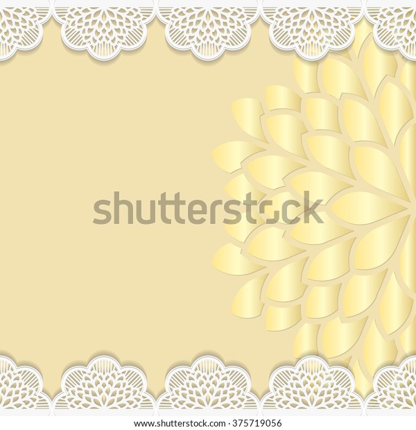 Vintage vector background, festive pattern embossing,\
 lace paper card, floral ornament, indian ornament, template\
greetings, 3D,