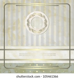 Vintage vector background with golden design for invitation, announcement or menu