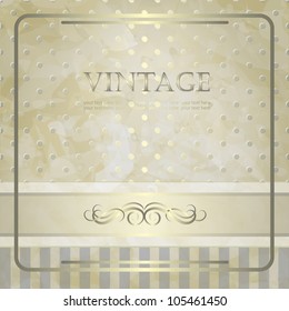 Vintage vector background with golden design for invitation, announcement or menu