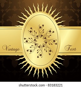Vintage vector background with golden elements