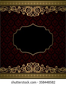 Vintage vector background golden frame
