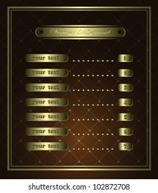 Vintage vector background with golden labels