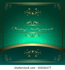Vintage vector background with golden patterns.