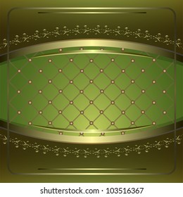 Vintage vector background with golden patterns.
