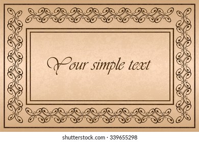 Vintage vector background, header, ornamental frame template, eps10