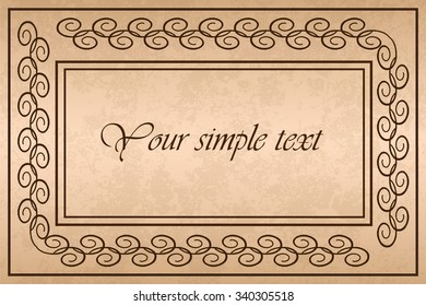 Vintage vector background, header, ornamental frame template, eps10