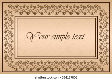 Vintage vector background, header, ornamental frame template, eps10