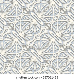 Vintage vector background, lace texture, seamless pattern in neutral color