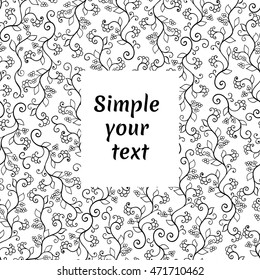 Vintage vector background. Monochrome floral wallpaper. Elegance card, ornate cover page, label; floral luxury ornamental pattern template for design. Black and white damask invitation. 