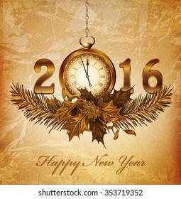 Fondo vectorial vintage para el nuevo 2016