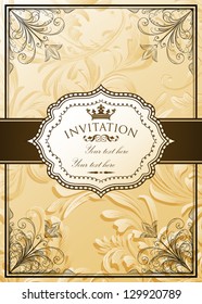 Vintage vector background with ornate frame