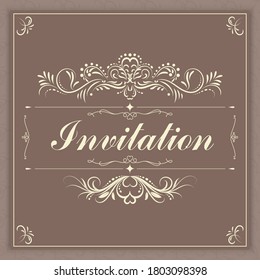 Vintage vector background with paper border decoration, divider, header, ornamental frame template, eps10