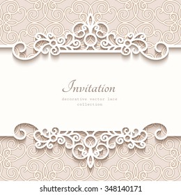 vintage vector background paper border decoration のベクター画像
