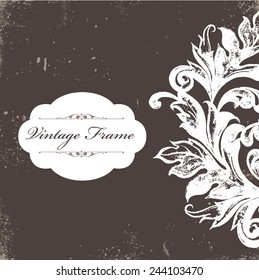 Vintage vector background with place for your text. Black and white background.