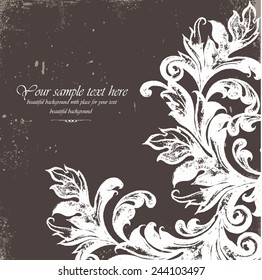Vintage vector background with place for your text. Black and white background.