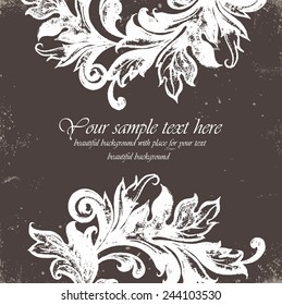 Vintage vector background with place for your text. Black and white background.